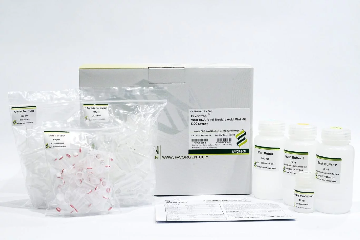 FavorPrep™ Viral DNA/RNA Kit (With Carrier RNA, for low viral load specimen using carrier RNA)