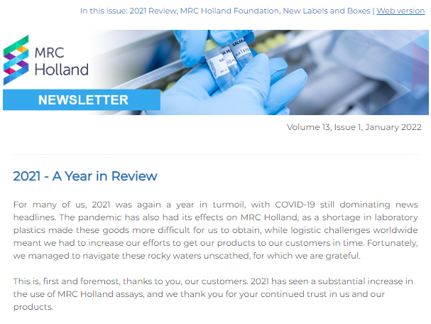 MRC Holland Newsletter Jan21