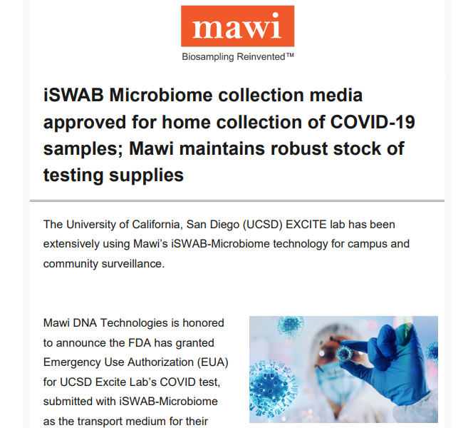 Mawi iSWAB Microbiome news Jan22